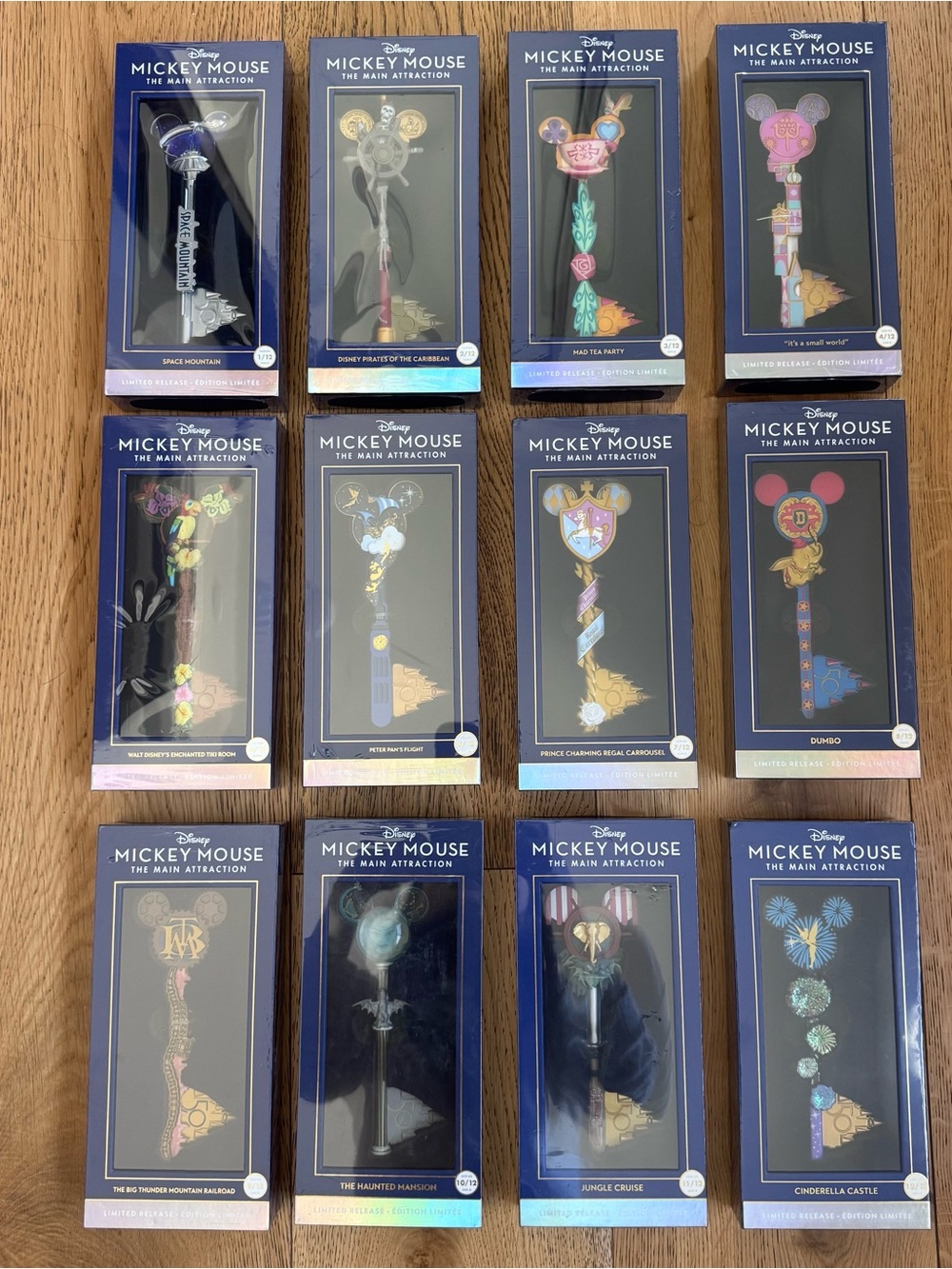 Disney Mickey Mouse The Main Attraction 50TH ANNIVERSARY Full Set of 12 KEY KEYS
